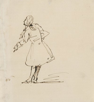 Sketch of Man Bowing by Samuel Finley Breese Morse